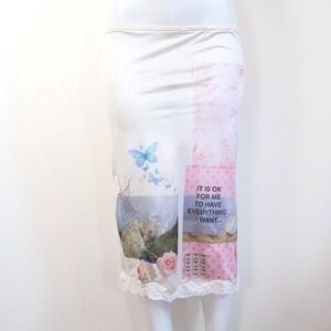 y2k surreal unicorn lace slip skirt dreamcore coquette